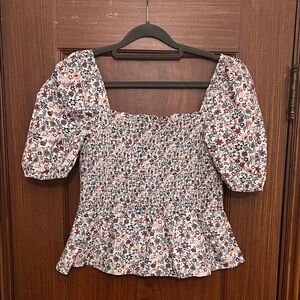 French Connection Multicolor Floral Smocked Blouse